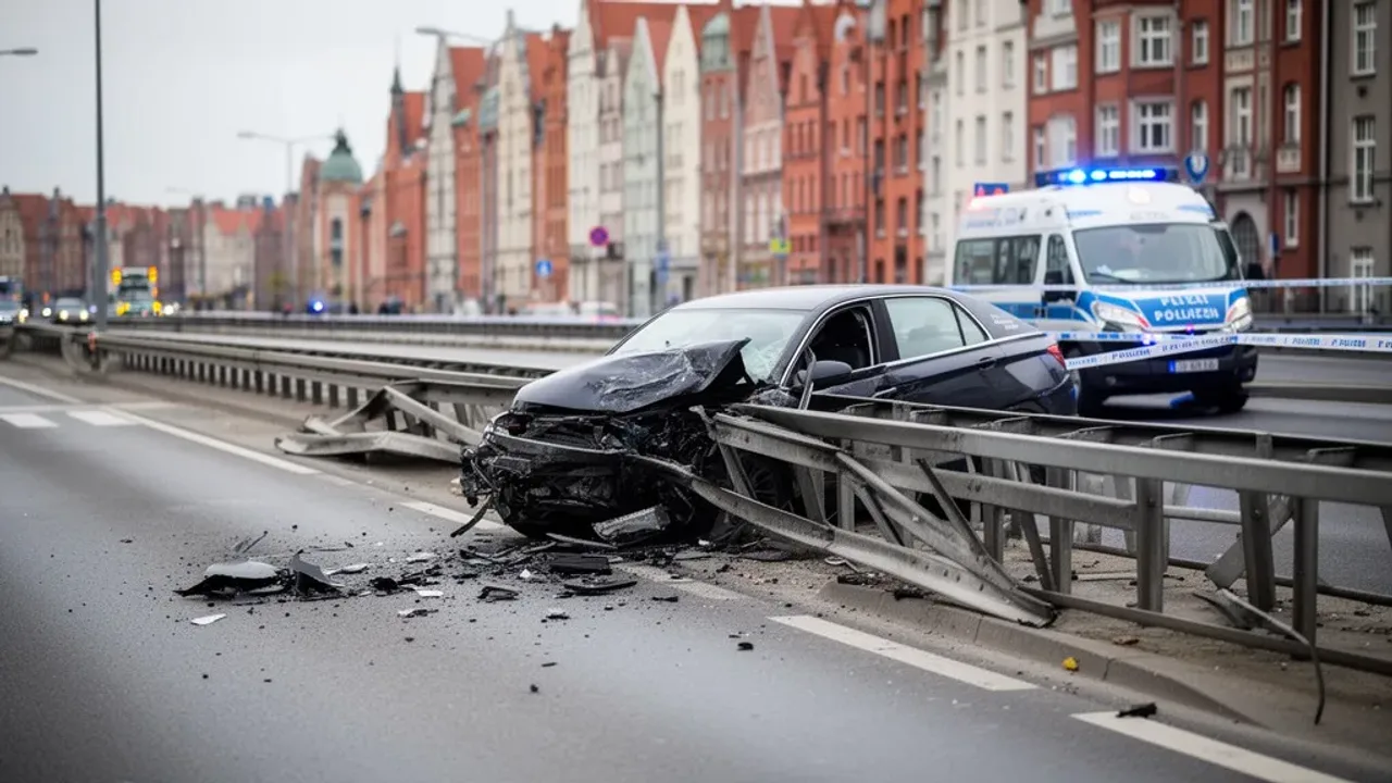 Pijany 43-latek wjechał w barierki na Trasie Słowackiego