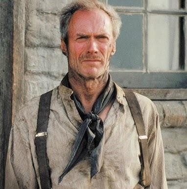Clint Eastwood w roli twardego detektywa, z intensywnym spojrzeniem i w charakterystycznym stroju, symbolizujący jego ikoniczne role w kinie akcji.